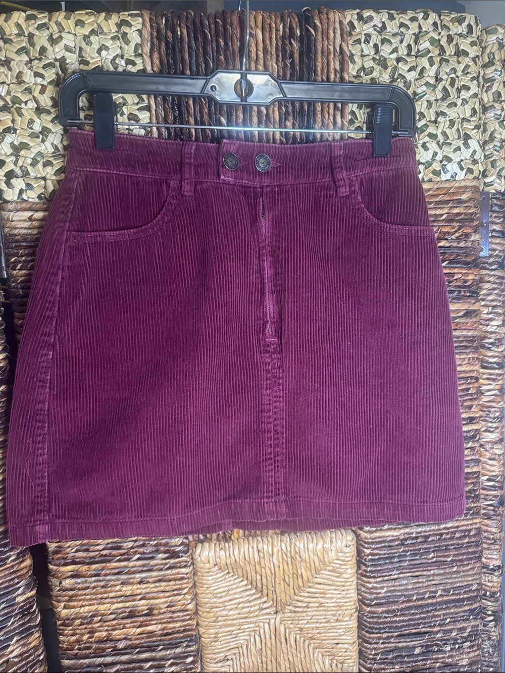 Hollister Burgundy Corduroy Mini Skirt